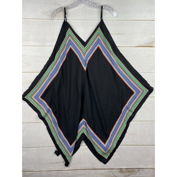 Lily White Dresses & Skirts - Lily White Handkerchief Dress Sz XL Black Spaghetti Strap Lightweight Flowy